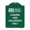 Signmission 15 Minute Parking Loading and Unloading Only, Green & White Aluminum Sign, 18" x 24", GW-1824-24597 A-DES-GW-1824-24597 - alternate 1